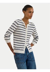 Lauren Ralph Lauren - LAUREN RALPH LAUREN Kardigan 200P03495001 Biały Slim Fit. Kolor: biały. Materiał: bawełna #1