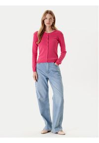 United Colors of Benetton - United Colors Of Benetton Kardigan 1091D5558 Różowy Regular Fit. Kolor: różowy. Materiał: bawełna #4