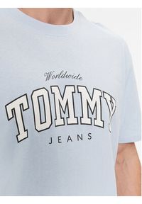 Tommy Jeans T-Shirt Varsity DM0DM18287 Błękitny Regular Fit. Kolor: niebieski. Materiał: bawełna