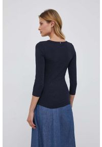 TOMMY HILFIGER - Tommy Hilfiger longsleeve bawełniany kolor granatowy. Kolor: niebieski. Materiał: bawełna. Długość rękawa: długi rękaw. Wzór: aplikacja. Styl: klasyczny #2