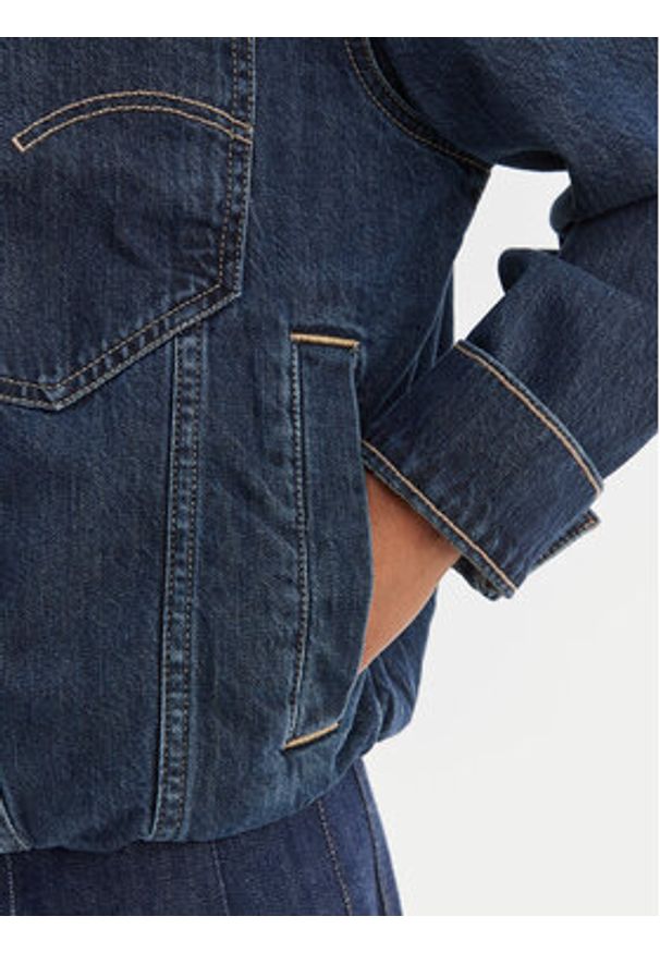 G-Star RAW - G-Star Raw Kurtka jeansowa Rib Trucker D28586-D536 Niebieski Regular Fit. Kolor: niebieski. Materiał: bawełna