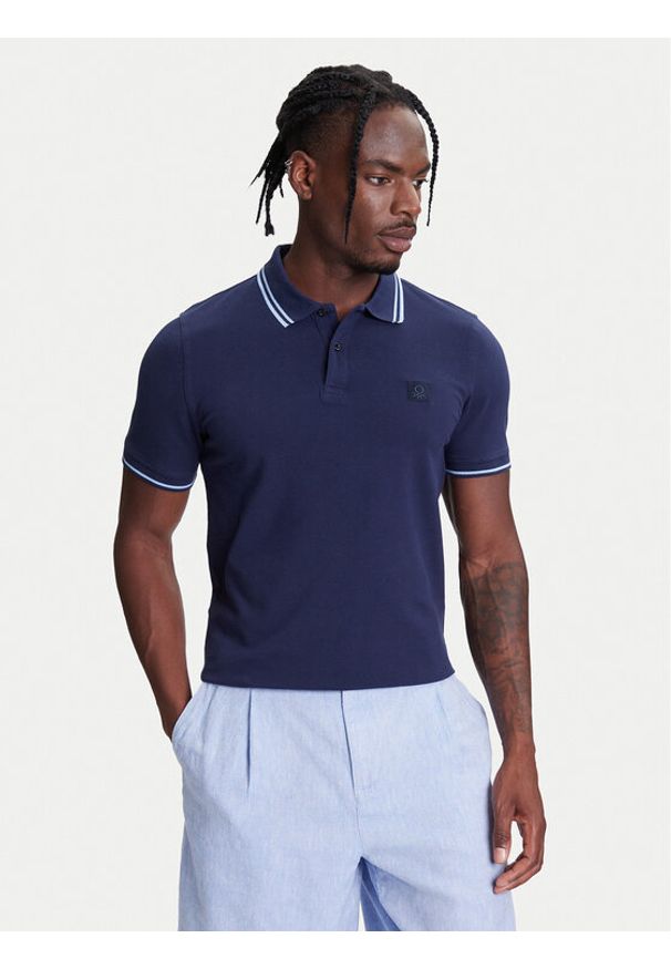 United Colors of Benetton - United Colors Of Benetton Polo 3F9HU302E Granatowy Regular Fit. Typ kołnierza: polo. Kolor: niebieski. Materiał: bawełna