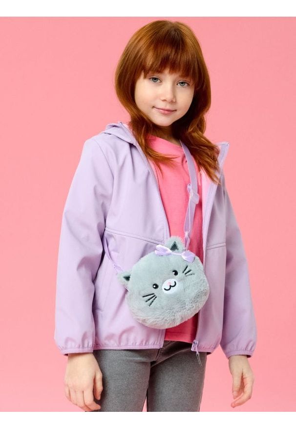 Sinsay - Kurtka z kapturem i odblaskowymi paskami na plecach - fioletowy. Typ kołnierza: kaptur. Kolor: fioletowy