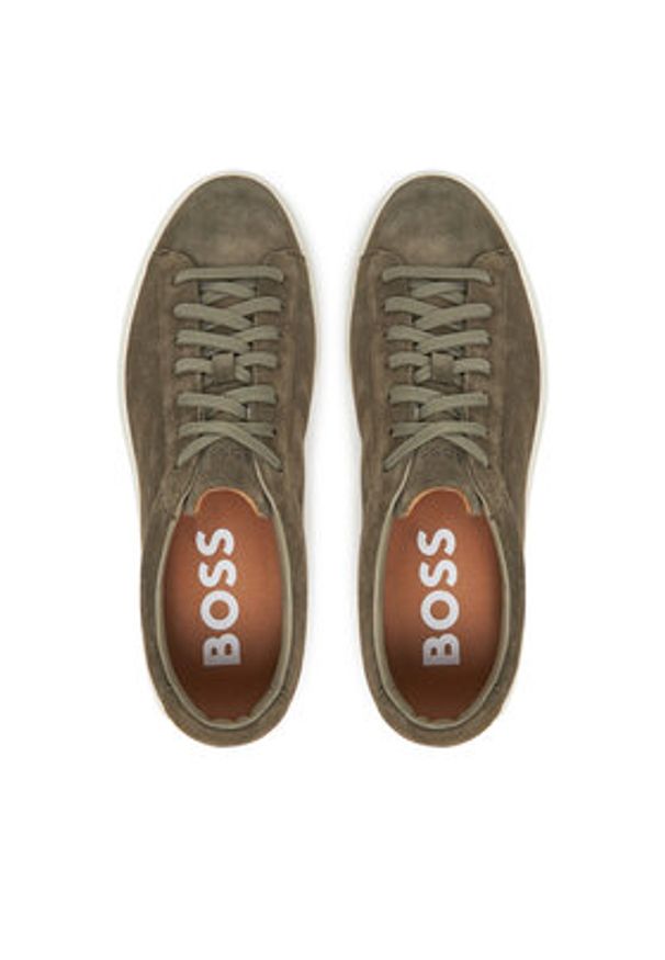 BOSS Sneakersy Kieran_Tenn_sd 50541868 Khaki. Kolor: brązowy. Materiał: skóra, zamsz
