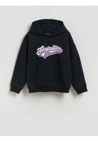 Reserved - Bluza z nadrukiem Fortnite - czarny. Kolor: czarny. Materiał: dzianina, bawełna. Wzór: nadruk #1