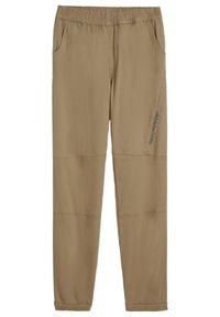 bonprix - Spodnie typu loose fit z podszewką z dżerseju. Kolor: zielony. Materiał: jersey #1