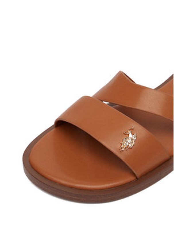 U.S. Polo Assn. Sandały EO-CASSIE003W/6Y1 Brązowy. Kolor: brązowy. Materiał: skóra