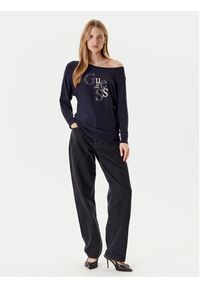 Guess Sweter W5YR22 Z2NQ2 Granatowy Regular Fit. Kolor: niebieski. Materiał: wiskoza