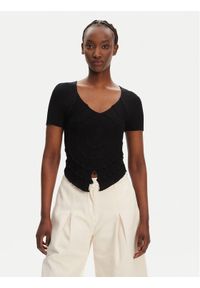 Pinko - PINKO Sweter Falterona Maglia 104625 A2E6 Czarny Regular Fit. Kolor: czarny. Materiał: wiskoza