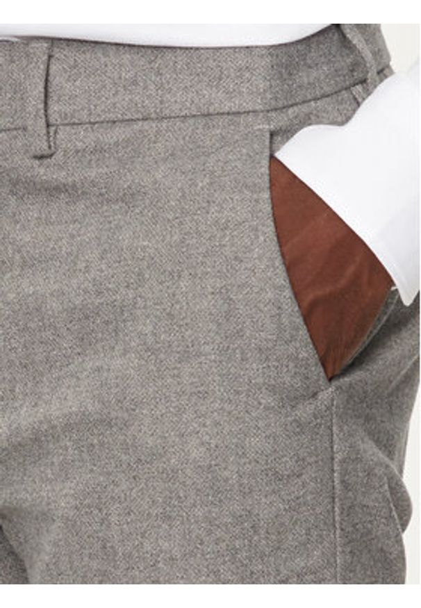 TOMMY HILFIGER - Tommy Hilfiger Spodnie materiałowe MW0MW36735 Szary Straight Fit. Kolor: szary. Materiał: bawełna