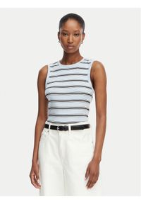 TOMMY HILFIGER - Tommy Hilfiger T-Shirt Multistripe WW0WW50025 Niebieski Slim Fit. Kolor: niebieski. Materiał: bawełna #1