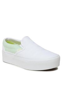 Tenisówki Vans Classic Slip-O VN0A7QRBGN1 Summer Picnic Green/True. Kolor: biały. Materiał: materiał