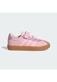 Adidas - Buty dla dzieci VL Court 3.0. Zapięcie: pasek. Kolor: brązowy, różowy, wielokolorowy. Sport: turystyka piesza