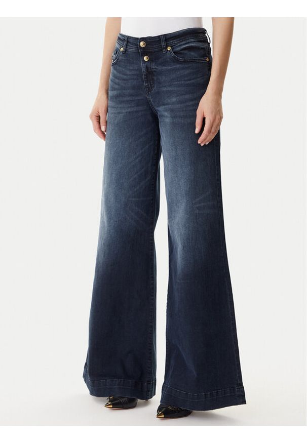 Versace Jeans Couture Jeansy 79HAB561 CDWAB Granatowy Wide Leg. Kolor: niebieski