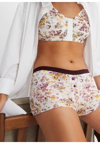 bonprix - Bokserki damskie (4 pary), bawełna organiczna. Kolor: beżowy. Materiał: bawełna