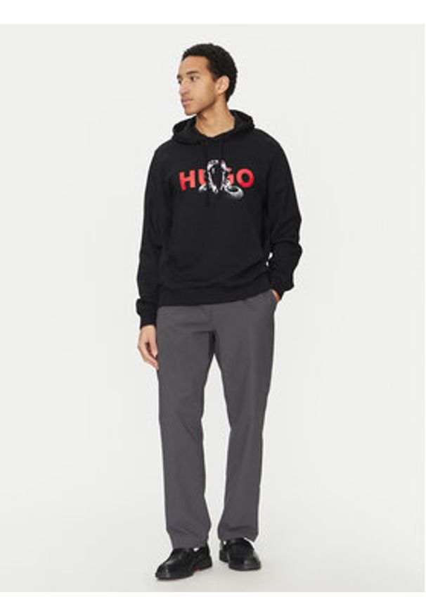 Hugo - HUGO Bluza Dueleyo 50530580 Czarny Regular Fit. Kolor: czarny. Materiał: bawełna