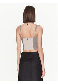 Patrizia Pepe Top 8C0589/A215-F1PZ Beżowy Slim Fit. Kolor: beżowy. Materiał: wiskoza, syntetyk #6