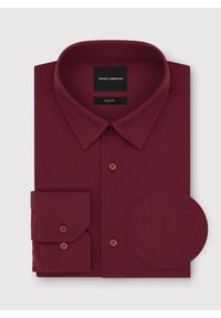 Pako Lorente - PAKO LORENTE - Bordowa dzianinowa koszula męska. Typ kołnierza: kołnierzyk klasyczny. Kolor: czarny, czerwony. Materiał: dzianina. Długość rękawa: długi rękaw. Długość: długie #9