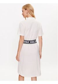 Karl Lagerfeld - KARL LAGERFELD Sukienka codzienna 231W1351 Biały Regular Fit. Okazja: na co dzień. Typ kołnierza: dekolt w karo. Kolor: biały. Materiał: bawełna. Typ sukienki: proste. Styl: casual #4