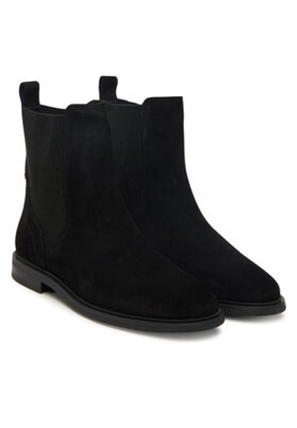 TOMMY HILFIGER - Tommy Hilfiger Sztyblety Flag Boot FW0FW08780 Czarny. Kolor: czarny. Materiał: zamsz, skóra