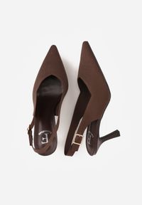 Born2be - Brązowe Sandały na Szpilce Ozdobione Plecionką Callaxie. Okazja: na co dzień. Zapięcie: sprzączka. Kolor: brązowy. Materiał: jeans. Wzór: aplikacja. Sezon: lato. Obcas: na szpilce. Styl: casual, elegancki, klasyczny, wizytowy #6