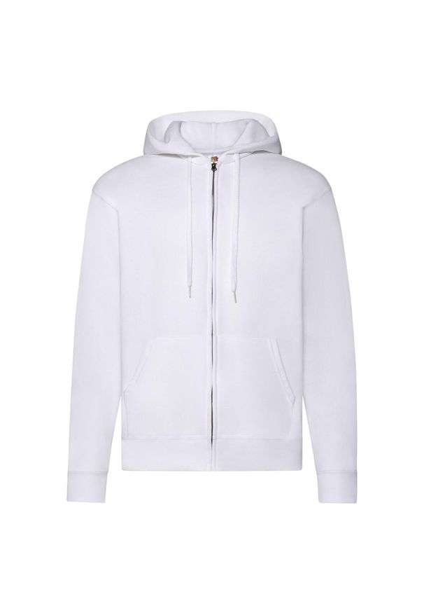 FRUIT OF THE LOOM - Klasyczna Kurtka Z Kapturem Dla Dorosłych Unisex. Typ kołnierza: kaptur. Kolor: biały