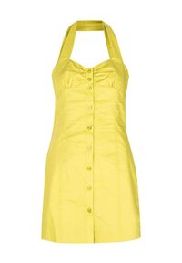 Pinko Sukienka "Innocente" | 1G15VX Y6VX | Innocente Dress | Kobieta | Żółty, Zielony. Okazja: na co dzień. Kolor: zielony, wielokolorowy, żółty. Materiał: bawełna. Typ sukienki: proste. Styl: casual. Długość: mini #1