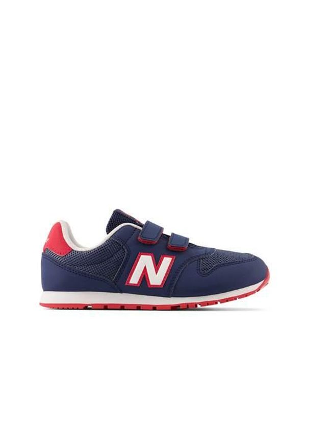 Buty do chodzenia dla dzieci New Balance 500. Zapięcie: sznurówki. Kolor: wielokolorowy, niebieski. Materiał: zamsz, materiał, syntetyk, tkanina. Szerokość cholewki: normalna. Sport: turystyka piesza