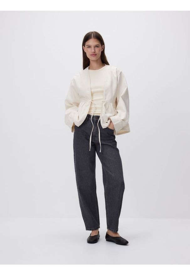 Reserved - Jeansy mom fit - szary. Kolor: szary