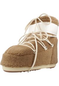 Moon Boot - MOON BOOT MB ICON LOW FLEECE Brązowy. Kolor: brązowy. Materiał: syntetyk, tkanina. Styl: sportowy #1