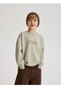 Reserved - Bluza z nadrukiem - beżowy. Kolor: beżowy. Materiał: bawełna, dzianina. Wzór: nadruk #1