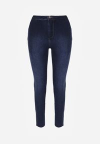 Born2be - Niebieskie Jeansy Skinny z Postrzępionymi Nogawkami Nogoi. Kolor: niebieski #2