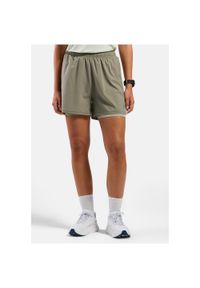 Spodenki damskie Odlo ESSENTIAL 4 INCH 2-in-1 short. Kolor: beżowy. Długość: krótkie #1