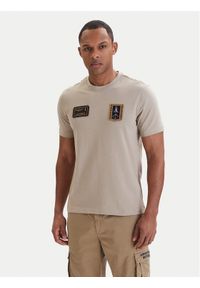 Aeronautica Militare T-Shirt 261TS2544UJ00592 Beżowy Regular Fit. Kolor: beżowy. Materiał: bawełna #1
