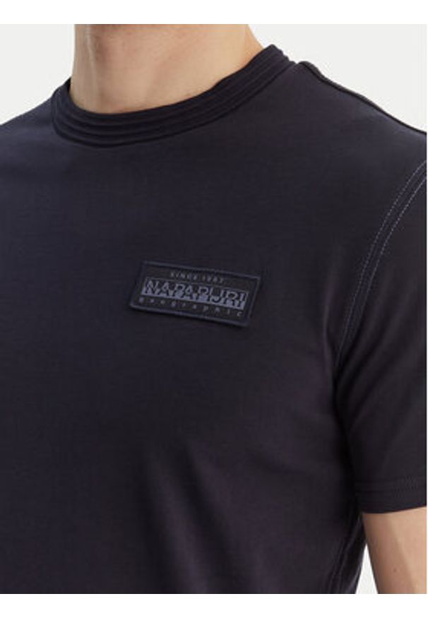 Napapijri T-Shirt S-Amundsen NP0A4IN8 Granatowy Regular Fit. Kolor: niebieski. Materiał: bawełna