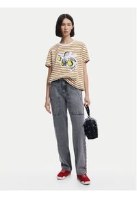 Desigual T-Shirt Lemon 25SWTKAE Beżowy Regular Fit. Kolor: beżowy. Materiał: bawełna #4