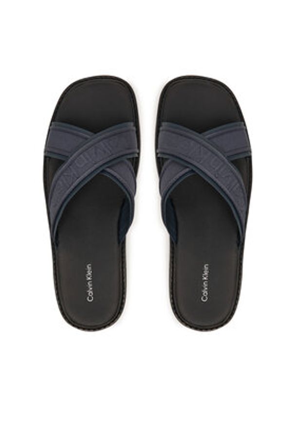 Calvin Klein Klapki Sq Molded Sandal Xcross Wb HM0HM02101 Granatowy. Kolor: niebieski. Materiał: materiał