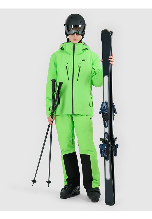 4f - 4F Kurtka narciarska membrana Dermizax 20000 z systemem RECCO męska - zielona M. Kolor: zielony. Materiał: materiał. Długość: długie. Sezon: zima