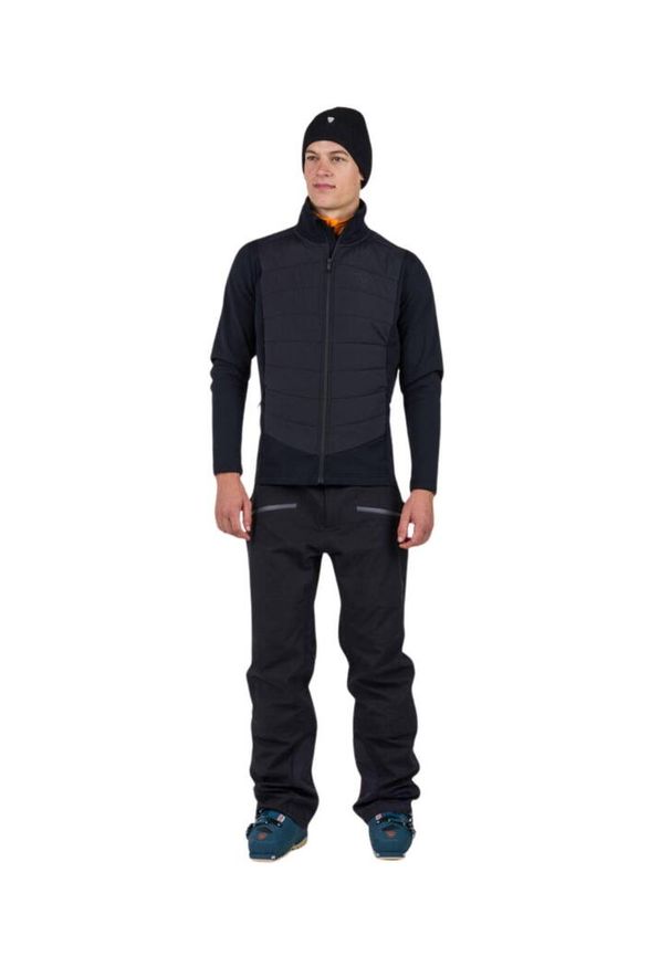 Bluza Rossignol męska Classique Hybrid Clim FZ czarna. Kolor: czarny. Sport: turystyka piesza