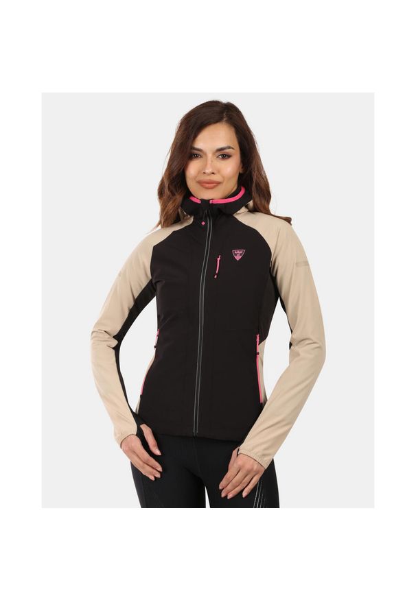 Damska kurtka softshell Kilpi BALEO-W. Kolor: beżowy. Materiał: nylon. Sport: bieganie