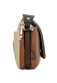 Brązowa Torebka Anekke Stylowa Listonoszka Damska. Kolor: brązowy. Wzór: aplikacja, haft. Dodatki: z haftem. Materiał: zdobione. Styl: elegancki #6