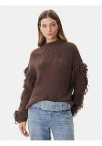 only - ONLY Sweter Molly 15363467 Brązowy Regular Fit. Kolor: brązowy. Materiał: syntetyk