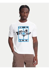Kappa T-Shirt 351U8JW 001 Biały Regular Fit. Kolor: biały. Materiał: bawełna