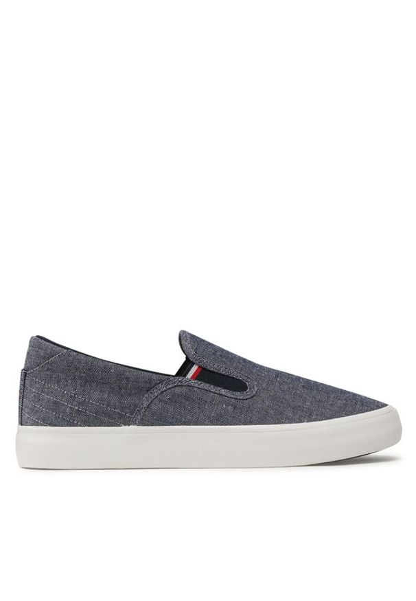 TOMMY HILFIGER - Tommy Hilfiger Tenisówki Th Hi Vulc Core Low Slip On FM0FM04734 Granatowy. Zapięcie: bez zapięcia. Kolor: niebieski. Materiał: materiał