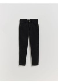 Reserved - Spodnie Slim fit - czarny. Kolor: czarny. Materiał: bawełna, włókno #1