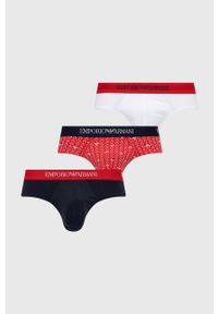 Emporio Armani Underwear slipy bawełniane (3-pack) kolor czerwony. Kolor: czerwony. Materiał: bawełna
