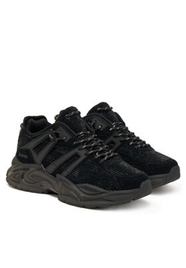 Guess Sneakersy FLPBLL SUE12 Czarny. Kolor: czarny. Materiał: zamsz, skóra
