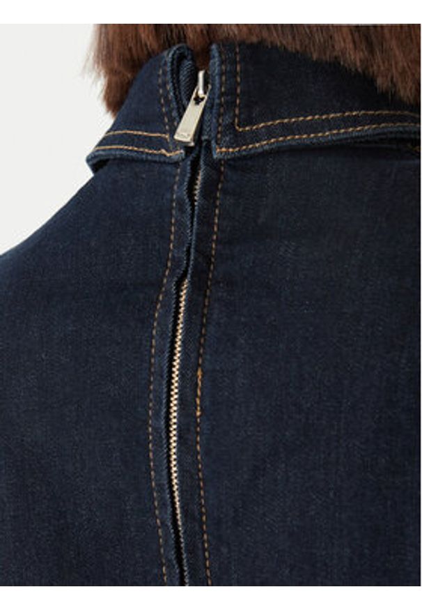 Morgan Sukienka jeansowa 261-REXAS Granatowy Regular Fit. Kolor: niebieski. Materiał: bawełna