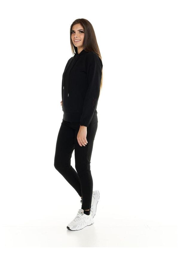 LEONE 1947 APPAREL - Damska bluza Leone z kapturem Basic. Typ kołnierza: kaptur. Kolor: czarny. Materiał: tkanina. Sport: fitness