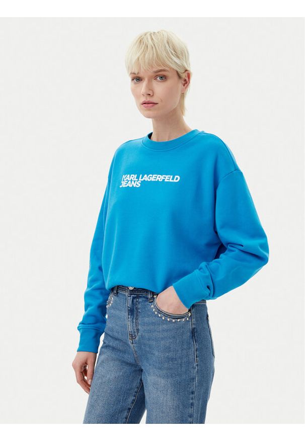 Karl Lagerfeld Jeans Bluza A1W20005 Niebieski Regular Fit. Kolor: niebieski. Materiał: bawełna